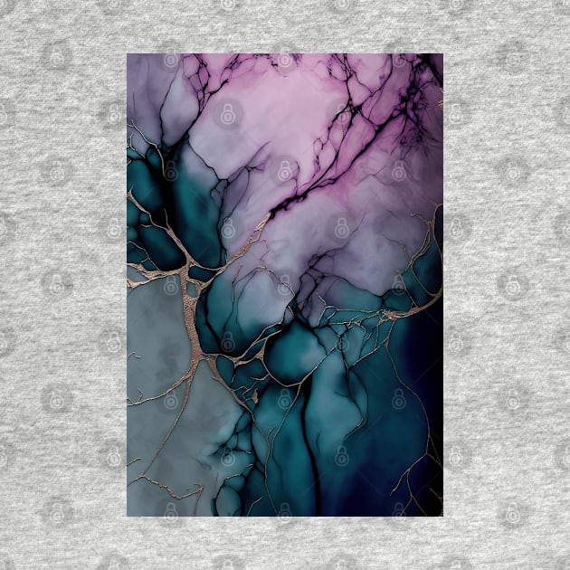 Violet Night - Abstract Alcohol Ink Resin Art by inkvestor